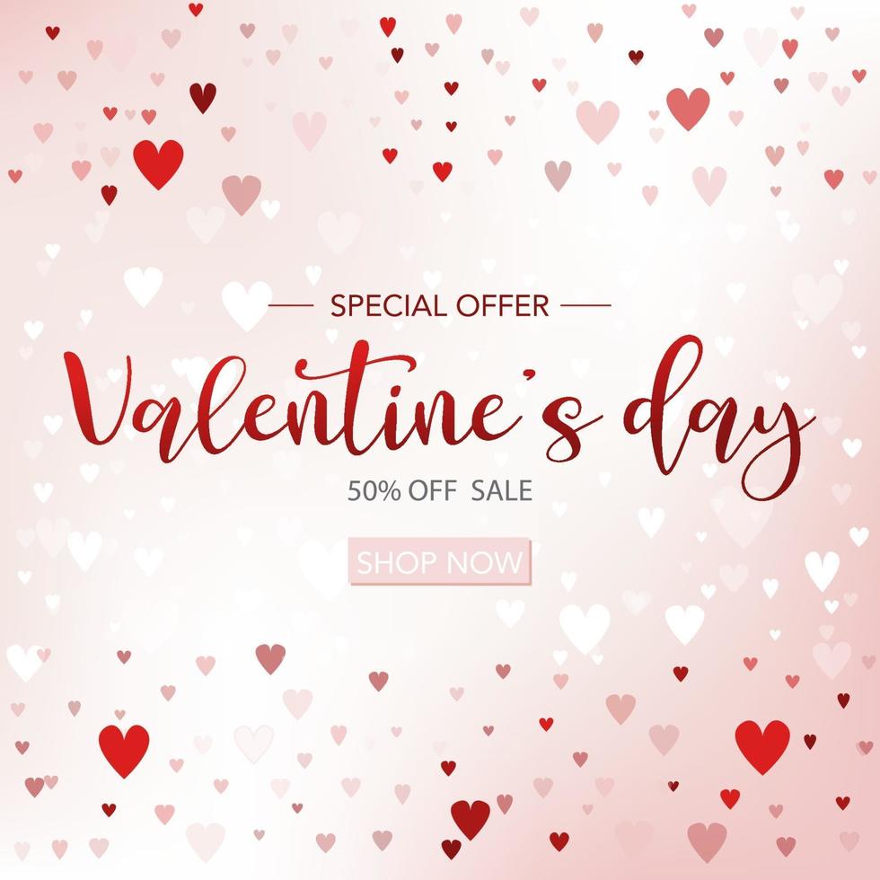 Valentines day sale background with Heart icons. Can be used for Wallpaper, flyers, invitation, posters, brochure, banners. vector