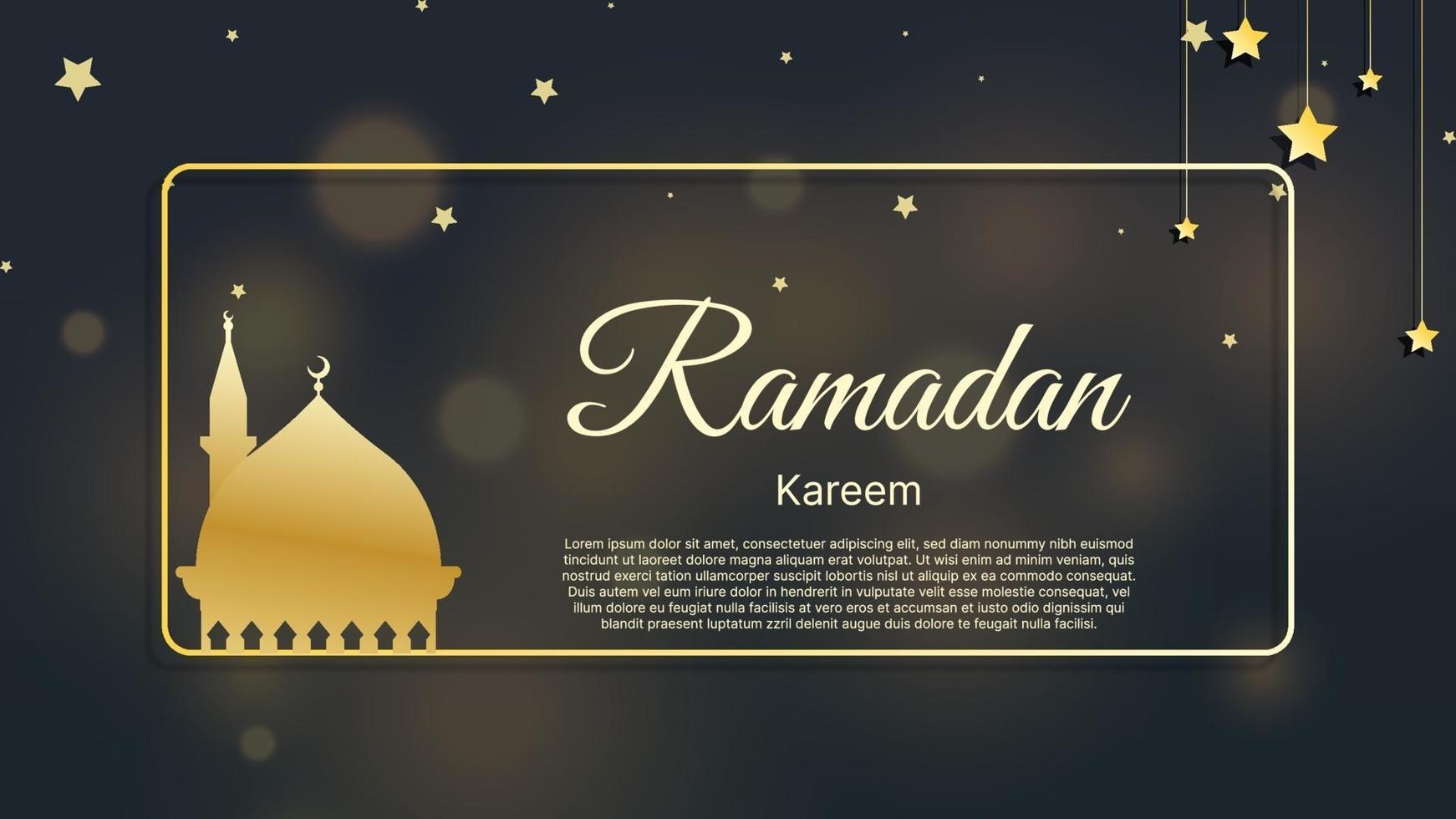 Islamic Background Ramadan kareem, Eid mubarak with bokeh light vector illustration
