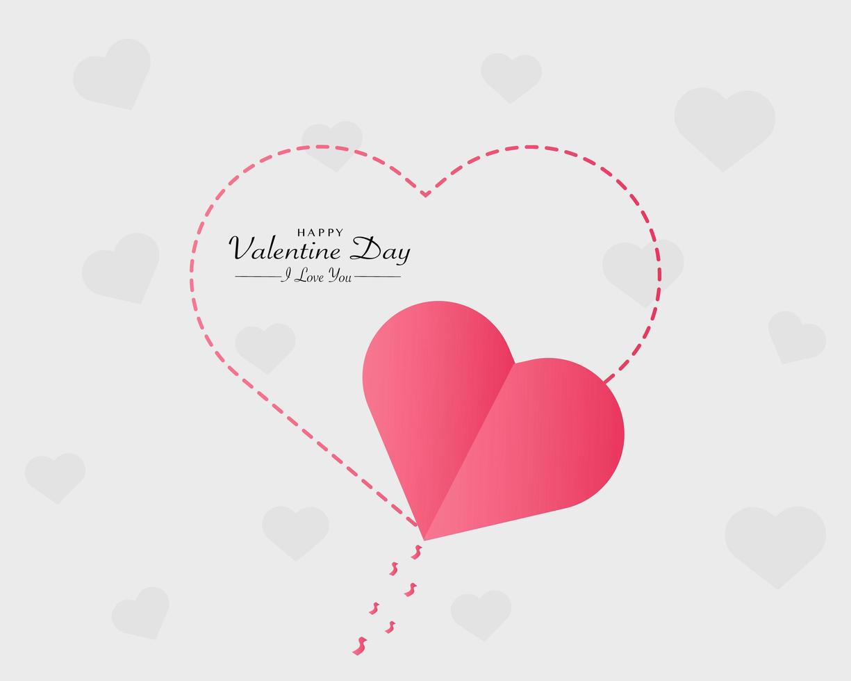 Happy valentines day paper style background Vector