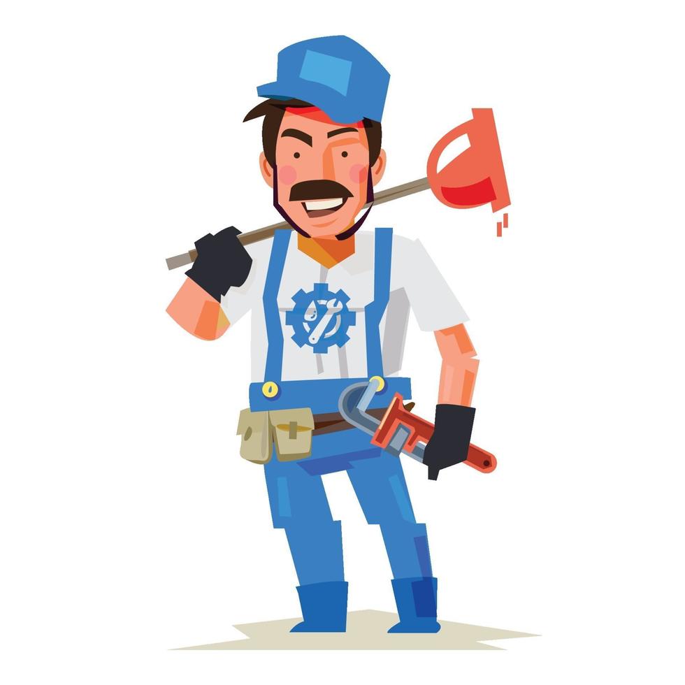 Plumber character vector illustration