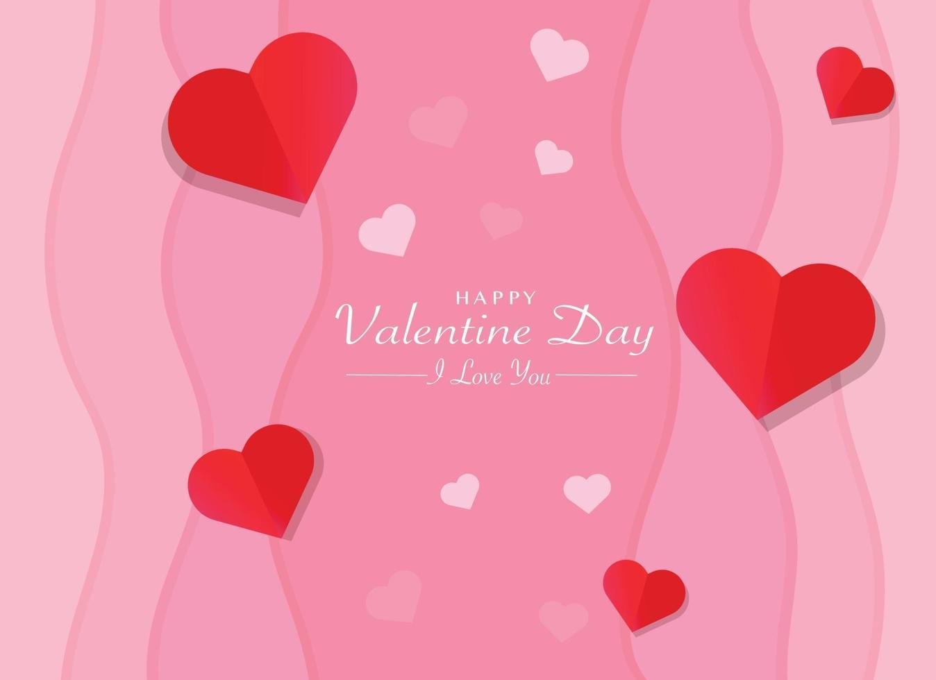 Happy Valentines Day Papercut Background Vector