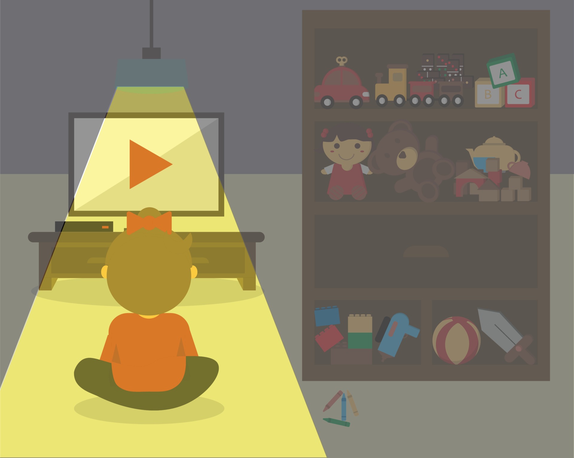 Watching TV all day and ignoring all toys vector 1937962 Vector Art at