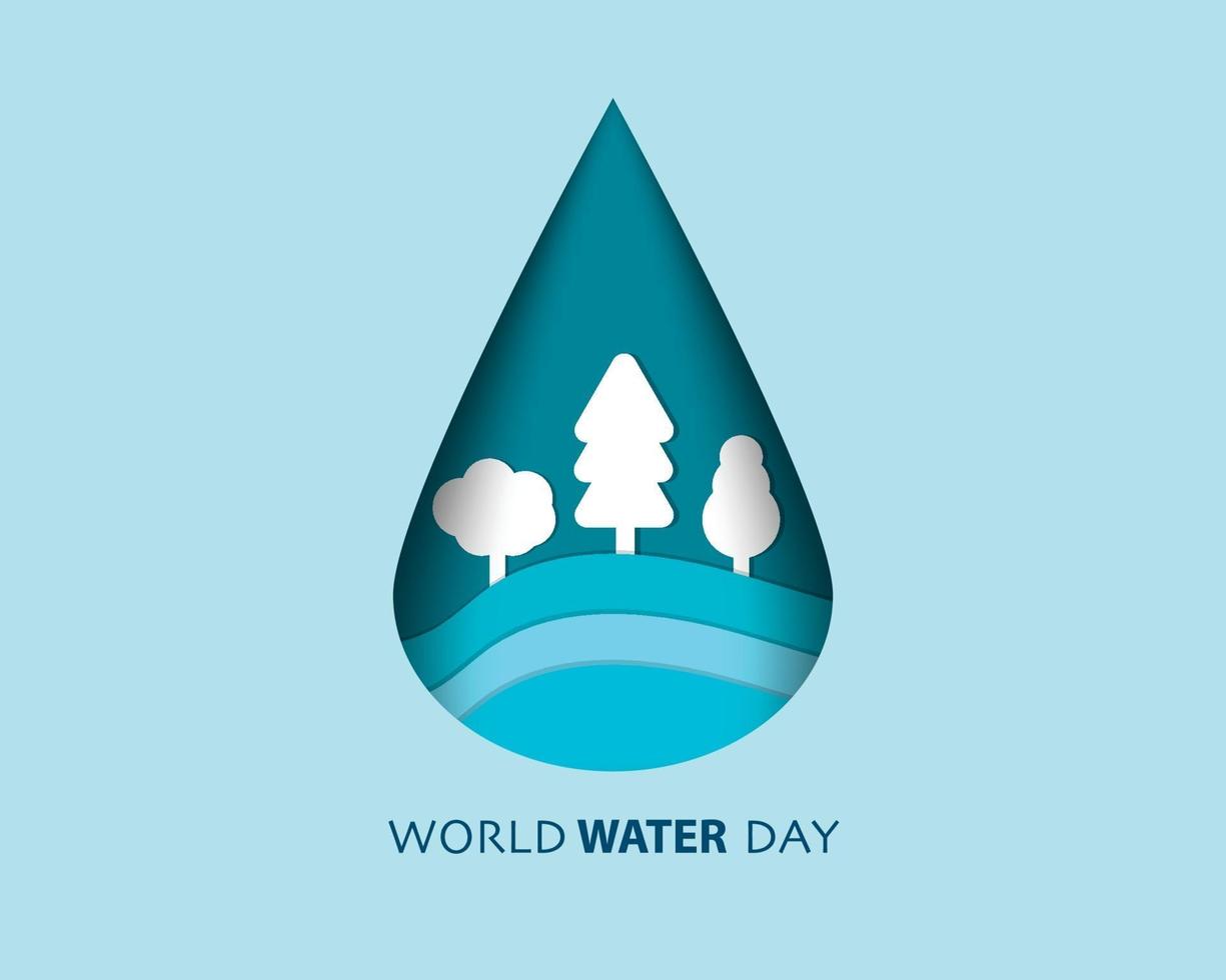 World Water Day Paper Style Vector