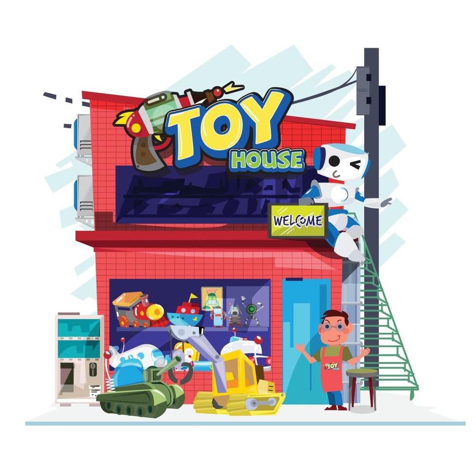 Toy shop store vector