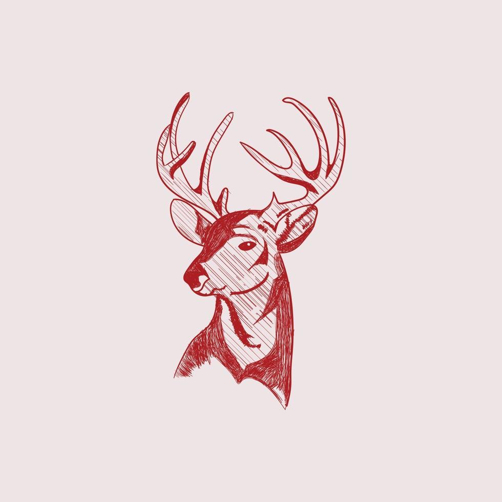 DEER HEAD SILHOUETTE DESIGN TEMPLATE vector