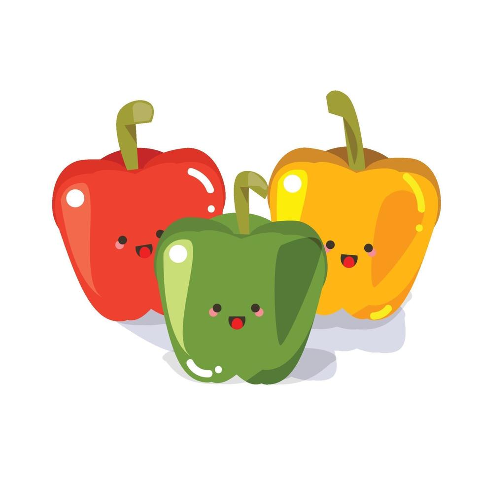 Colourful capsicum characters vector