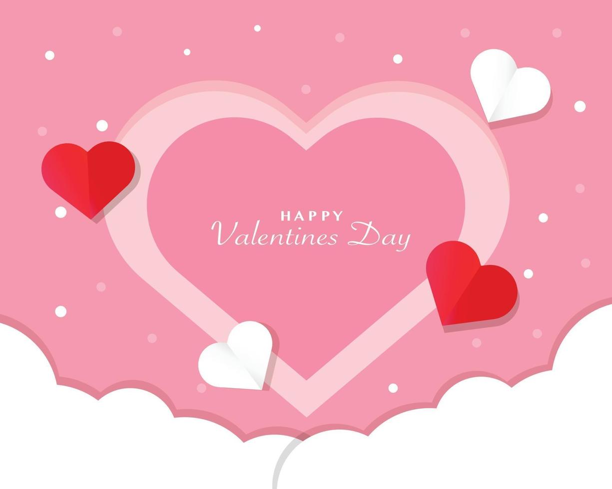 Valentine's Day Paper Style Vector