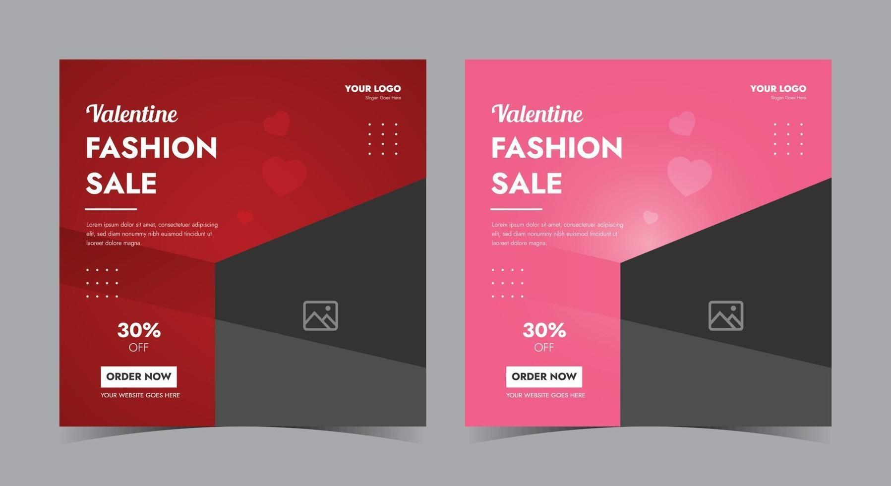 Special Valentine sale poster, Valentine social media post and flyer vector