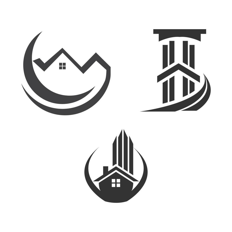 Professional Real Estate Logo Icon Template 3 Style For Business Or Company vector