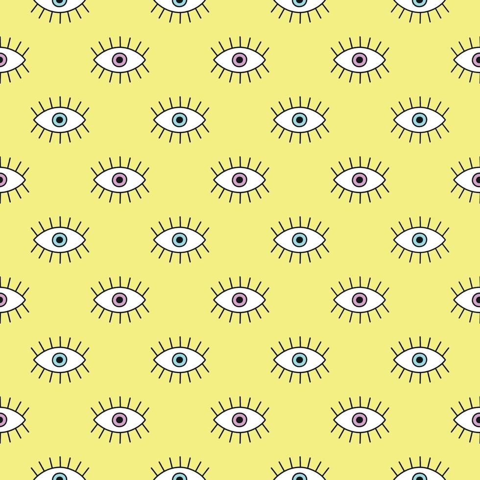 fondo amarillo con ojos vector
