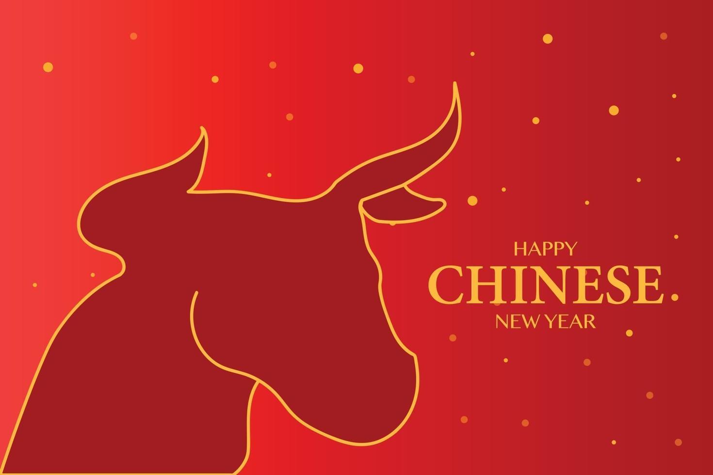 Happy Chinese New Year 2021 Ox Background vector