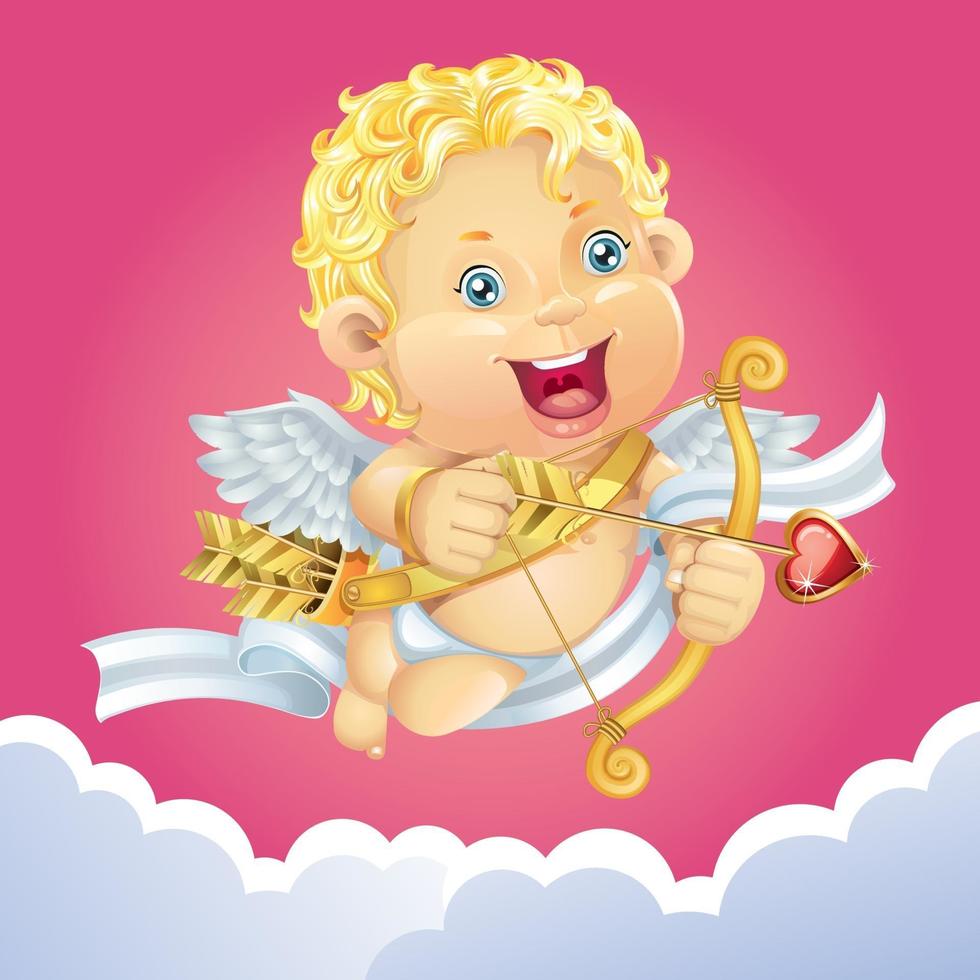 Cute cupid angel vector