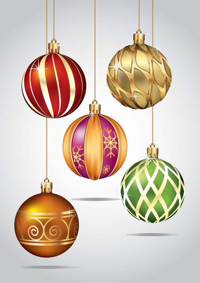 Fondo de decoración de bolas de Navidad. ilustración vectorial. vector