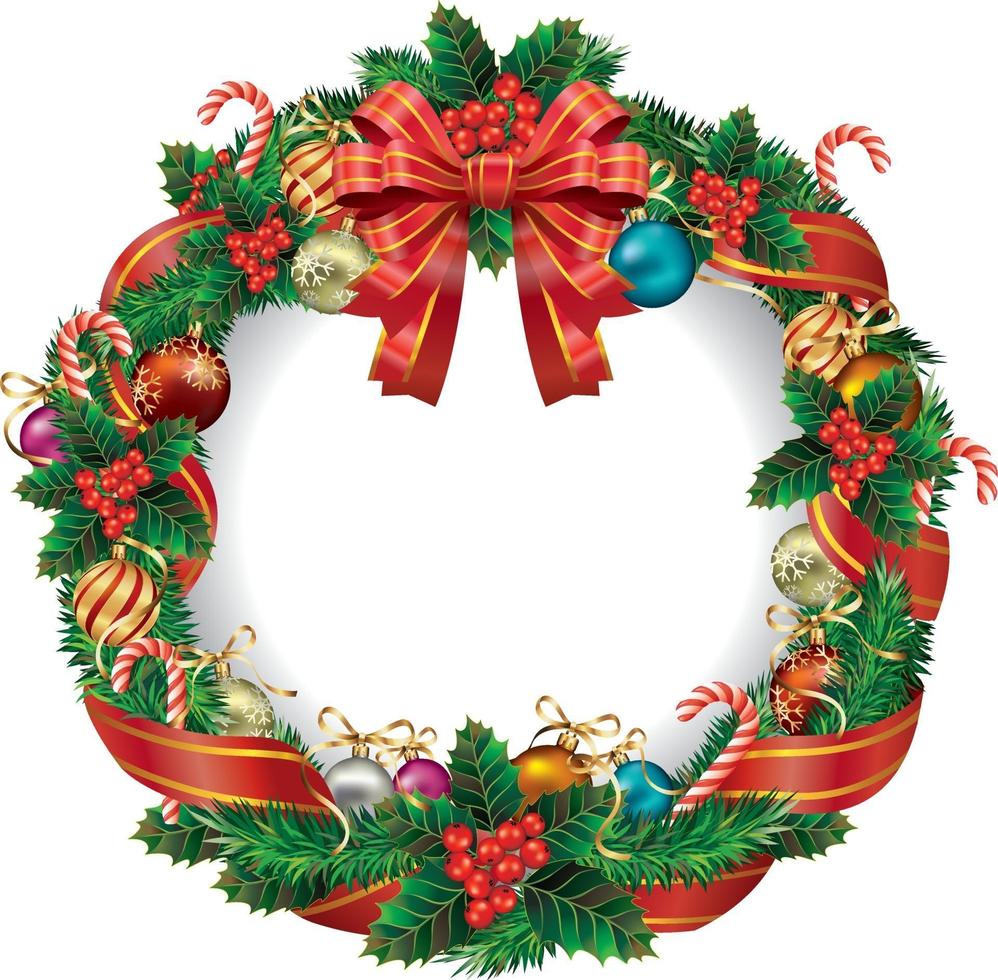 Christmas wreath. Vector Illustration.
