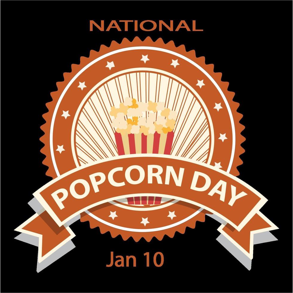 National Popcorn Day Sign and Badge vector