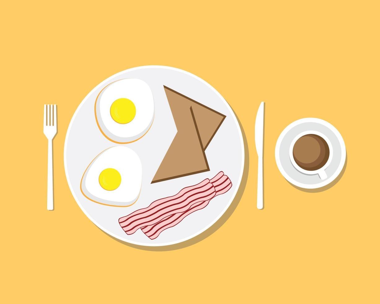 flat design breakfast vector