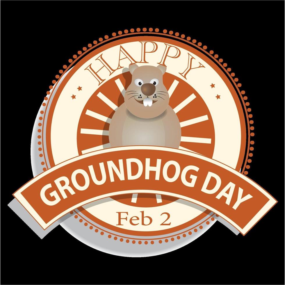 National Groundhog Day Sign vector