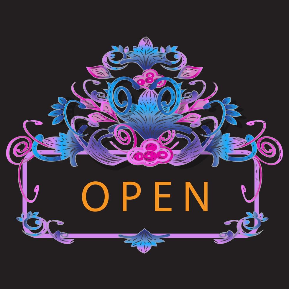 Frame and Sign Template with Swirl Ornaments vector