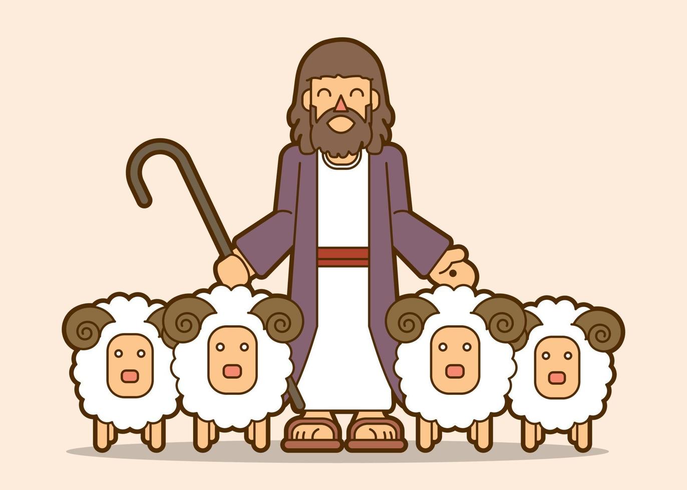 Jesus is my shepherd cartoon graphic vector