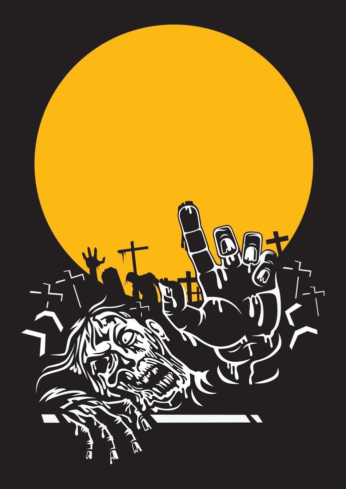 noche de zombies de halloween. vector