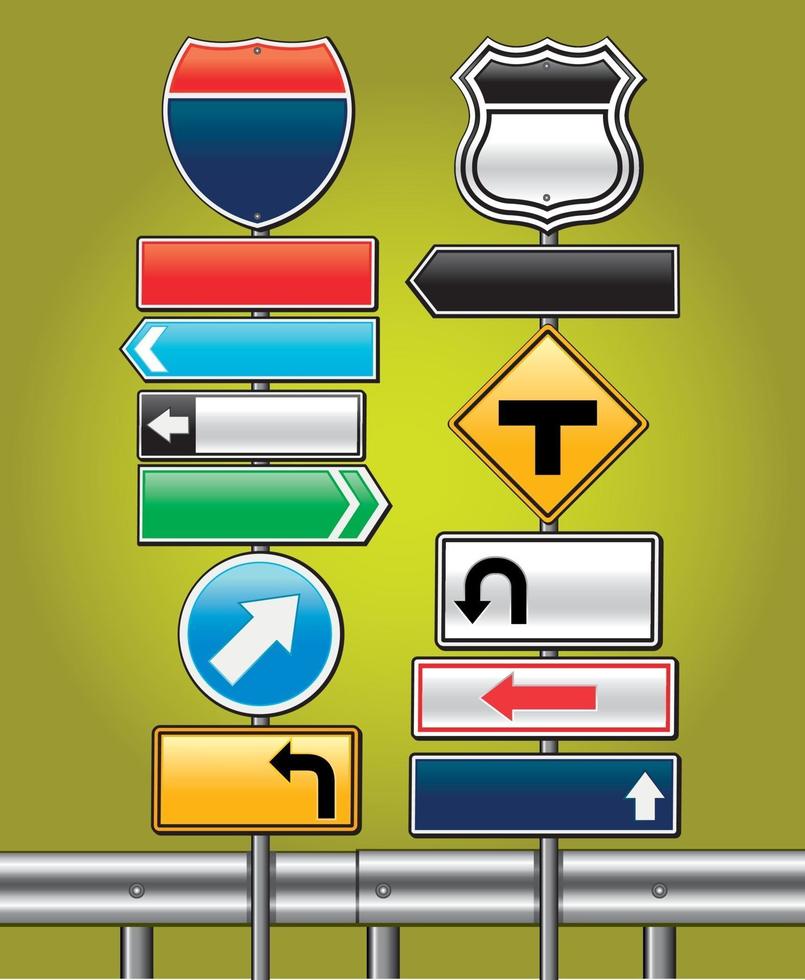 Road signs board. Vector illustration.