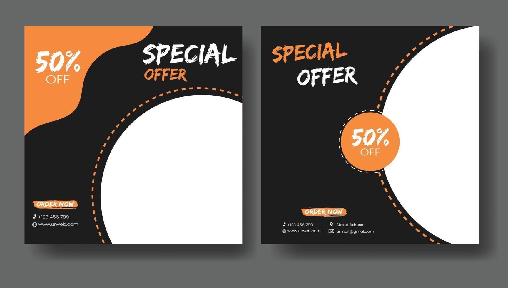 Food Social Media Post Pack vector