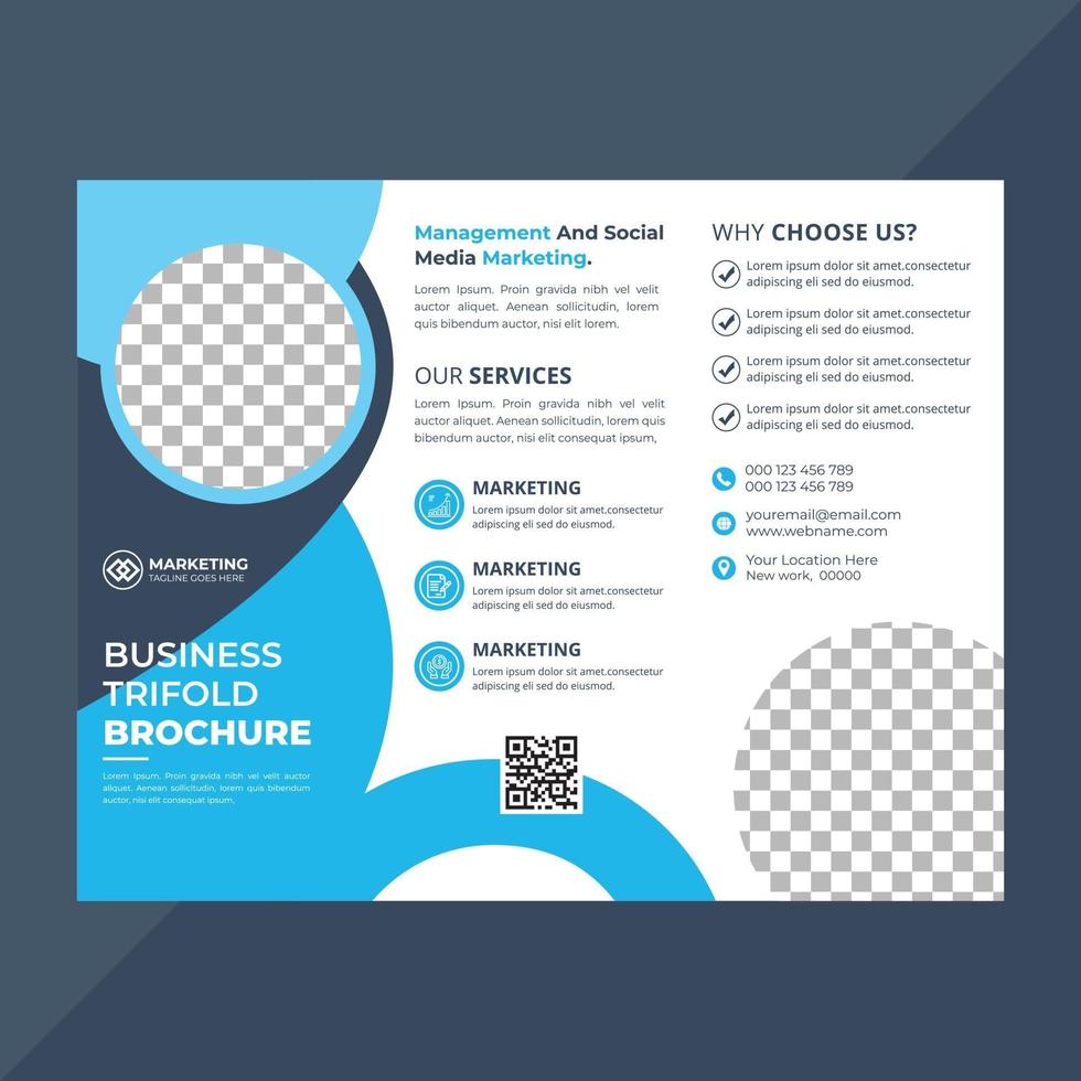 Corporate business tri fold brochure template vector