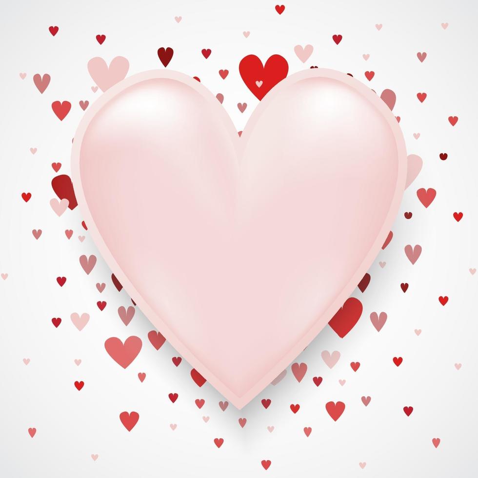 Valentine's day concept with hearts on with copy space can put your text on. Use for greeting card or banner template as design. vector