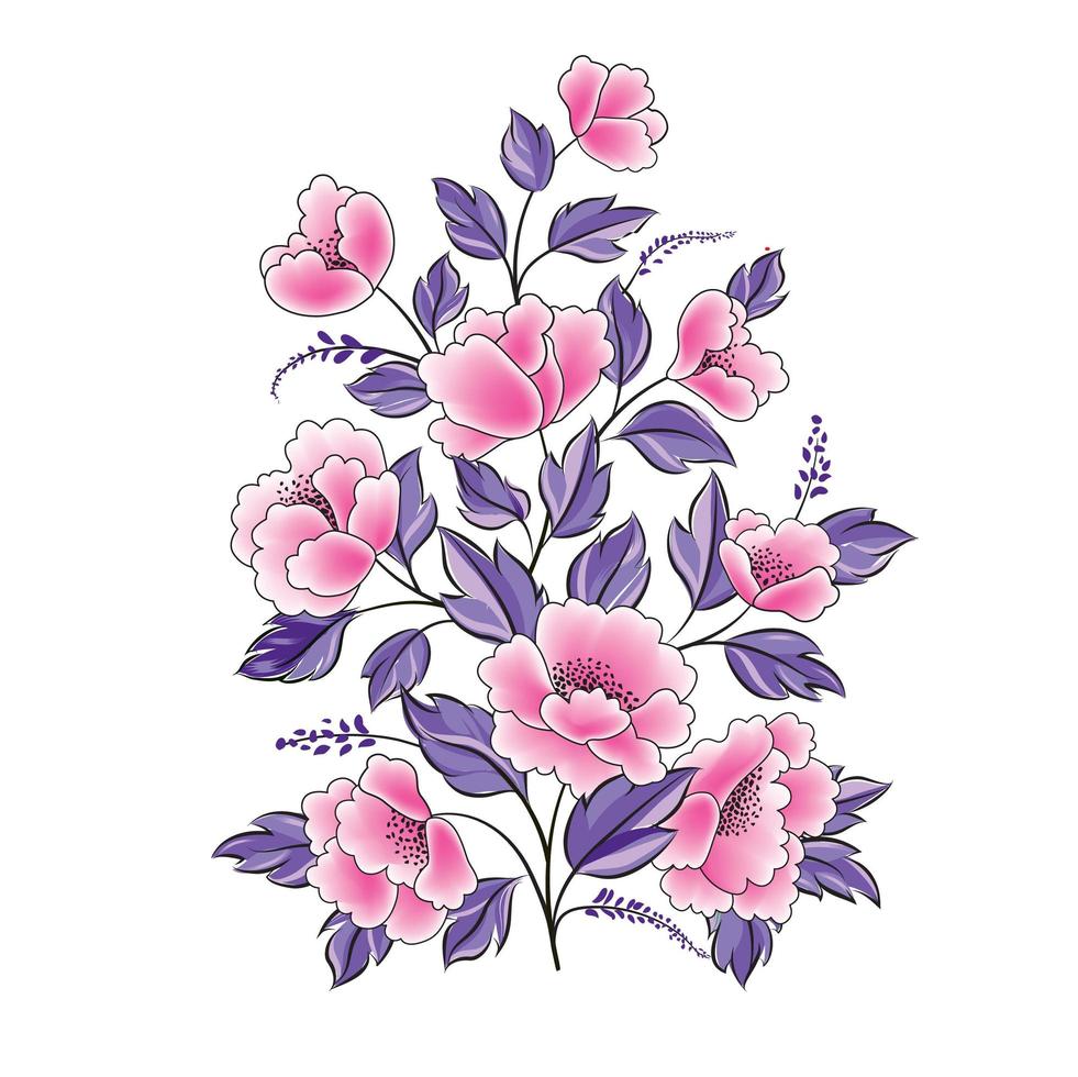 Floral background. Flower rose bouquet isolated. Flourish spring floral greeting card design vector