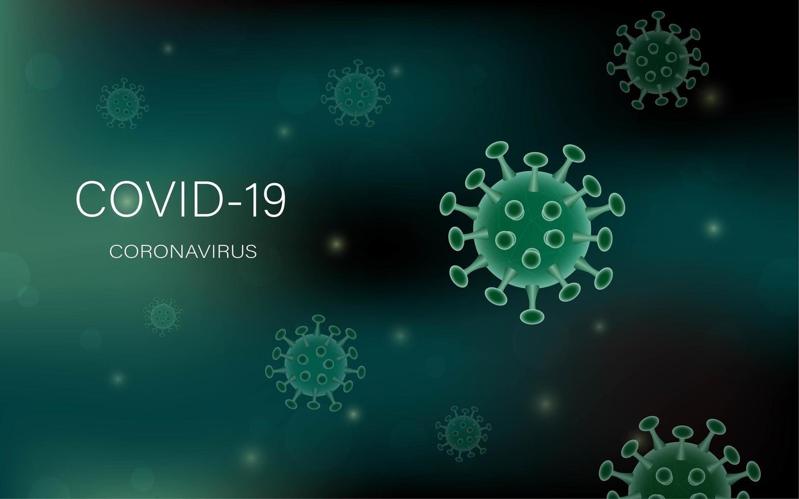 Coronavirus or covid-19 model on bokeh background vector