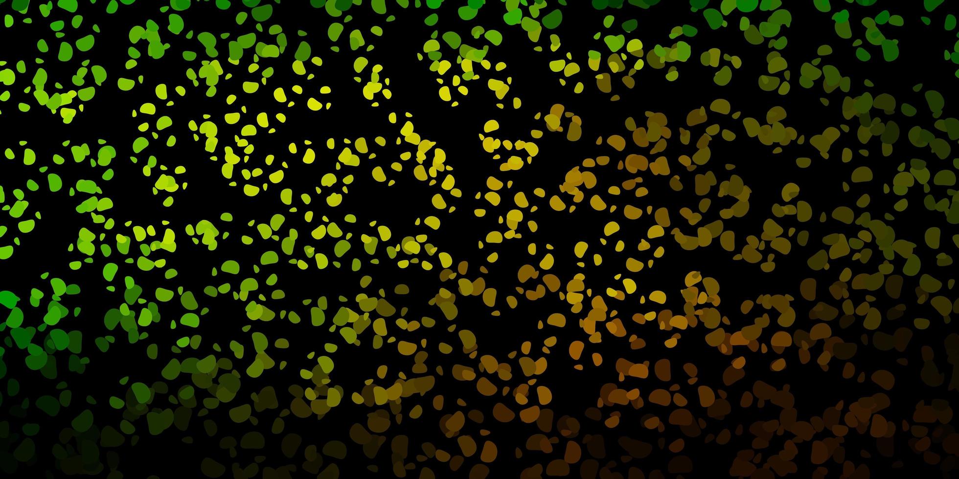 Dark green, yellow vector backdrop with chaotic shapes.