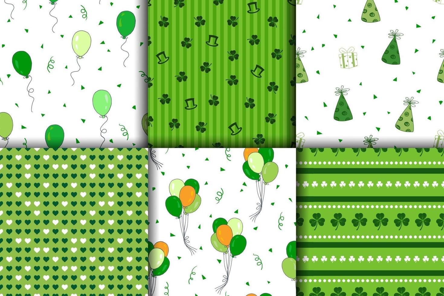 Happy St.Patrick's day seamless pattern set vector