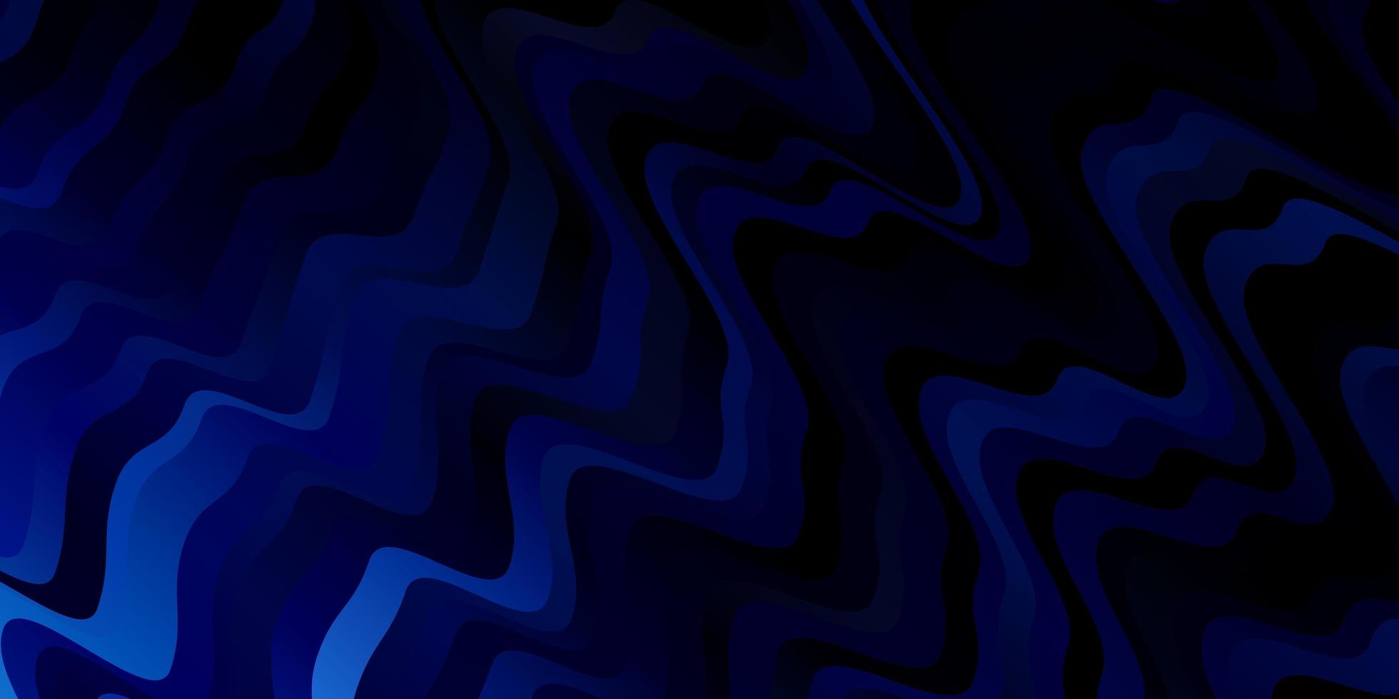 Telón de fondo de vector azul oscuro con curvas.