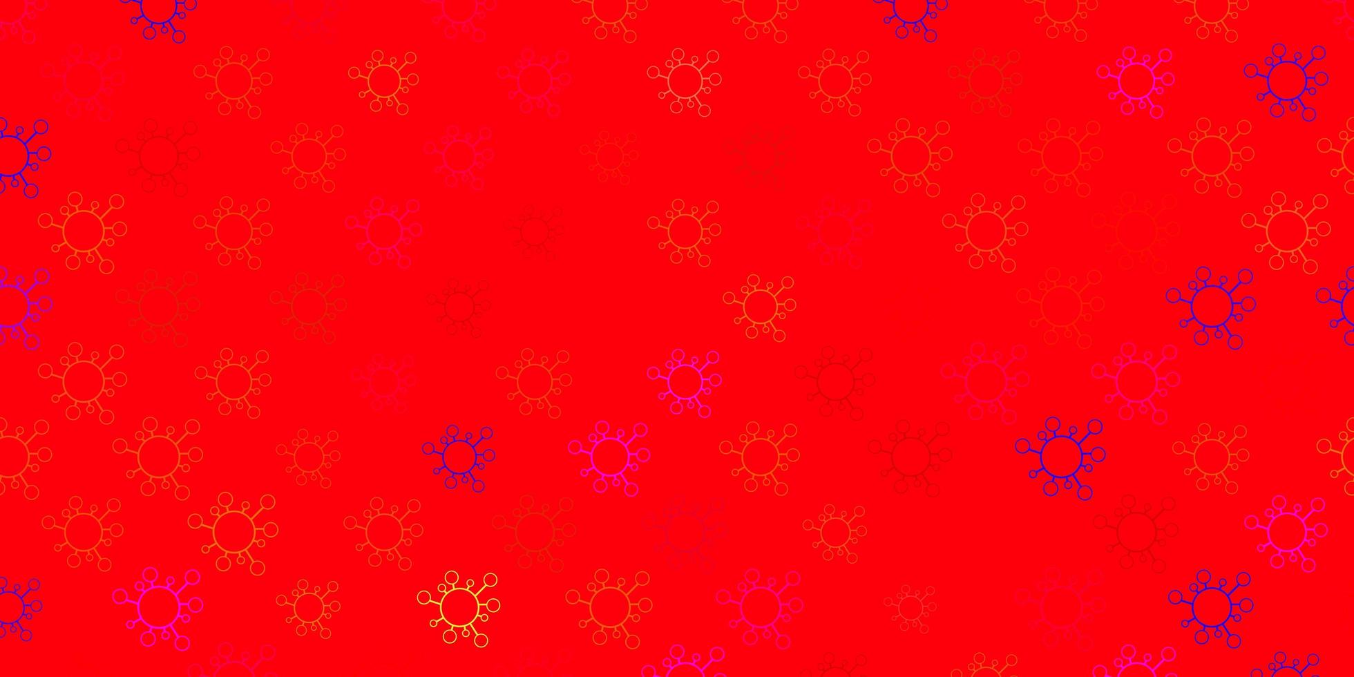 Dark multicolor vector backdrop with virus symbols.