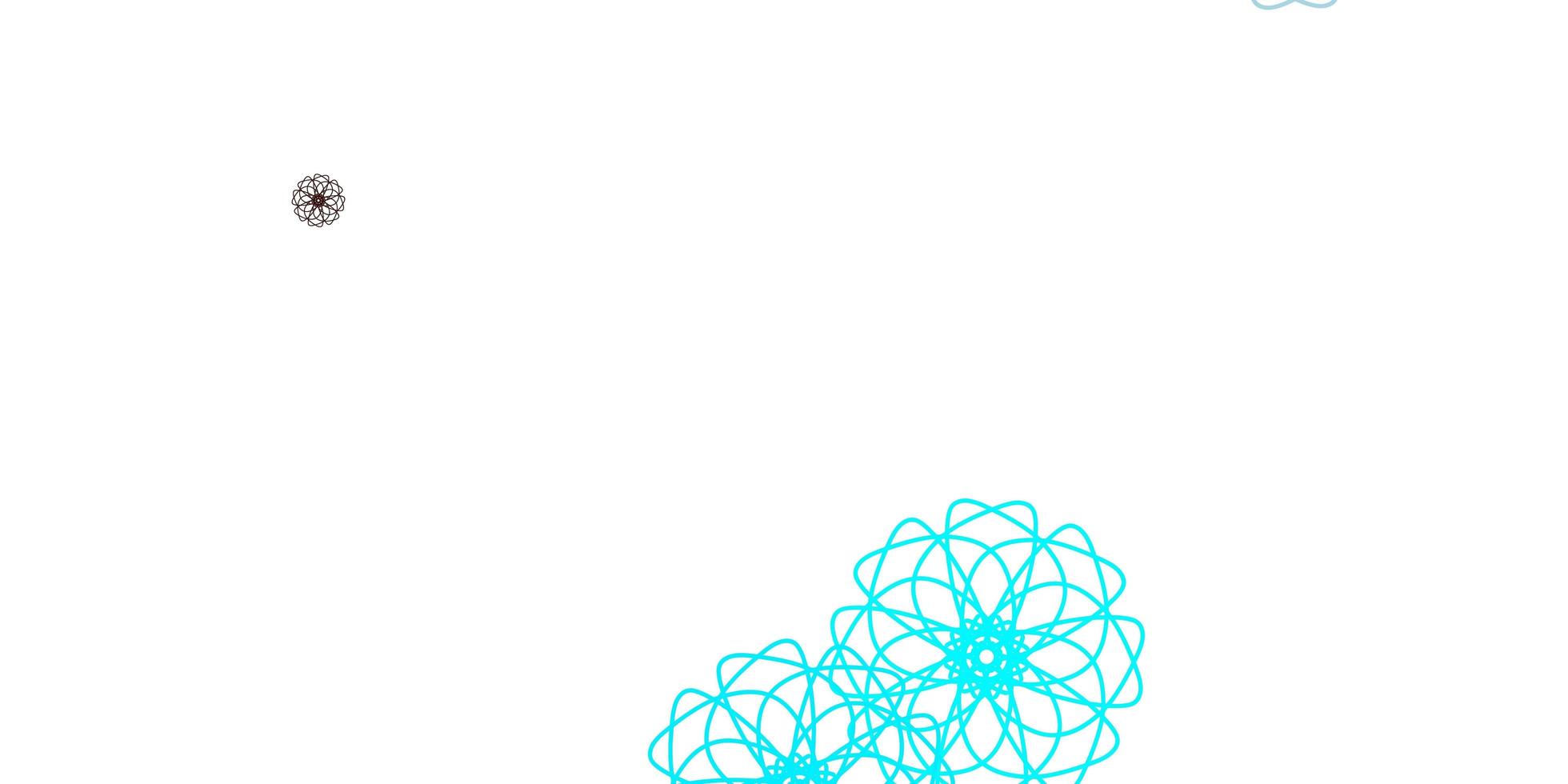Fondo de doodle de vector azul claro, amarillo con flores.