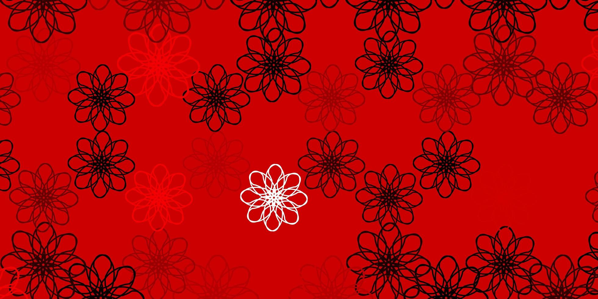 Light Red, Yellow vector background with bent lines.