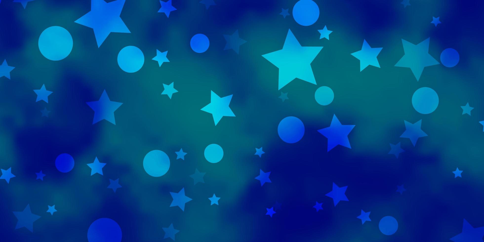 diseño de vector azul claro con círculos, estrellas.