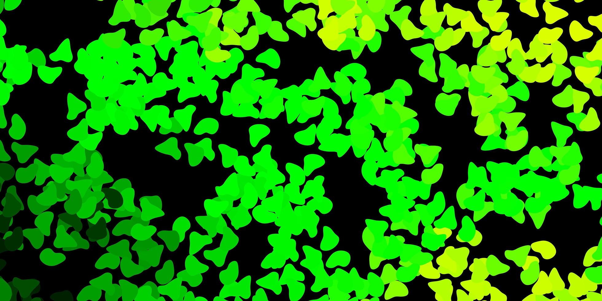 Dark green, yellow vector backdrop with chaotic shapes.