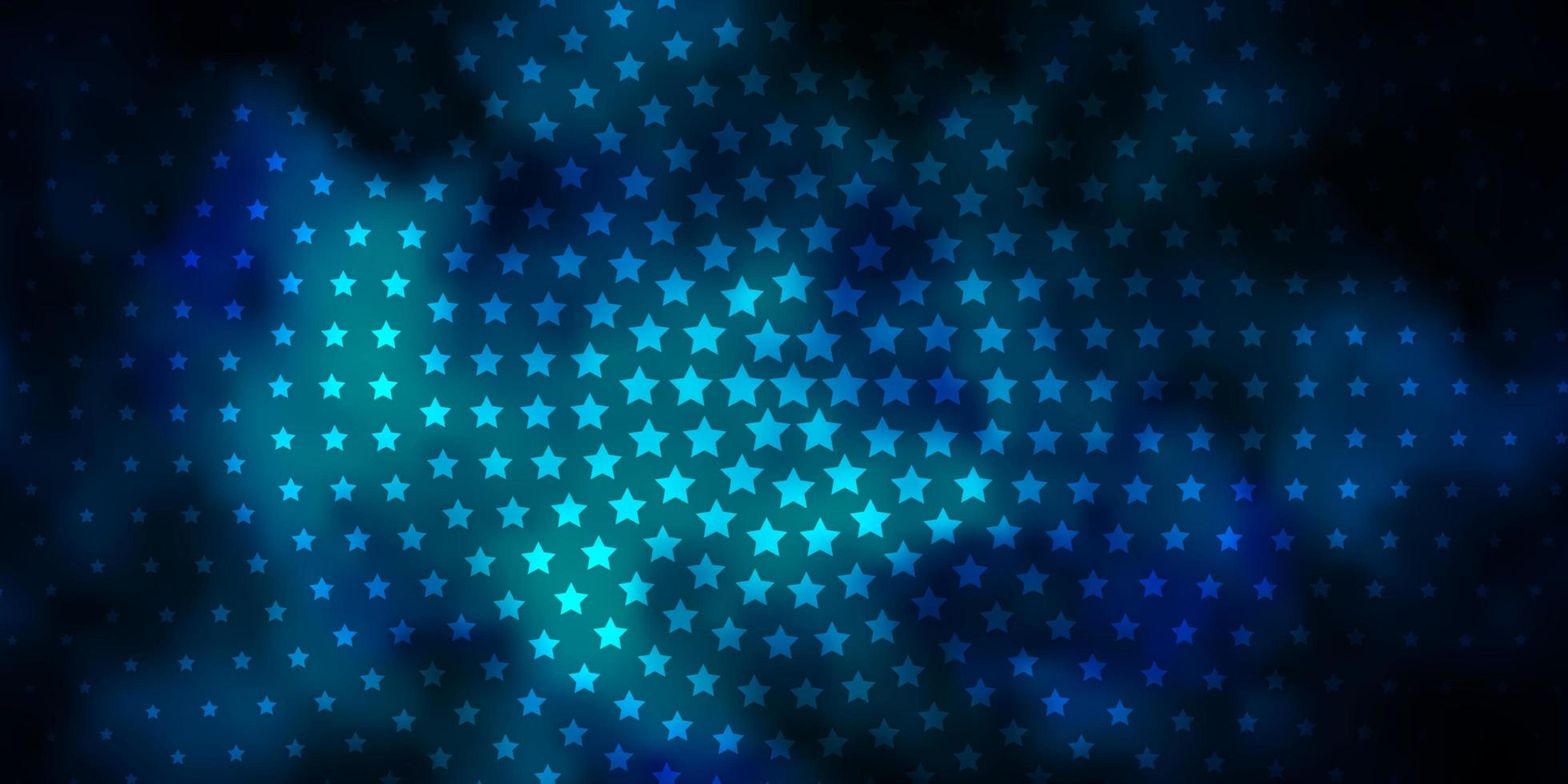 Dark BLUE vector background with colorful stars.