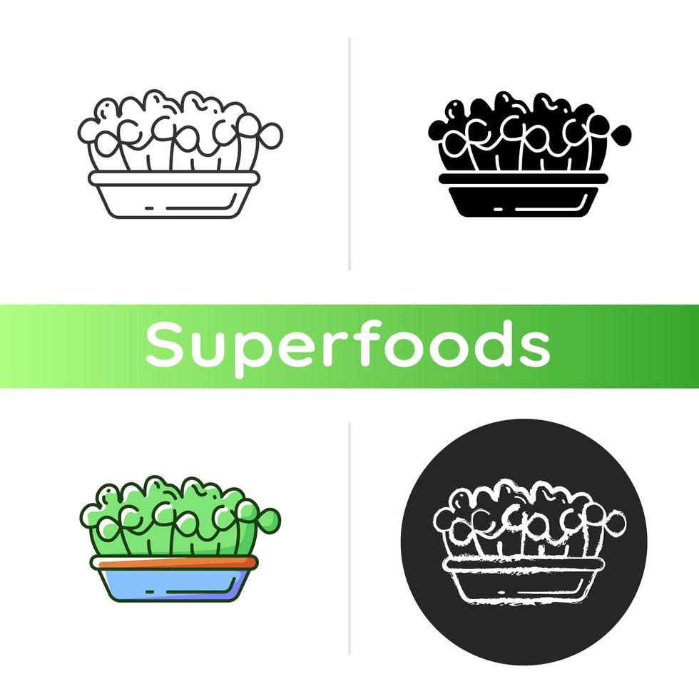 Microgreens foods icon vector