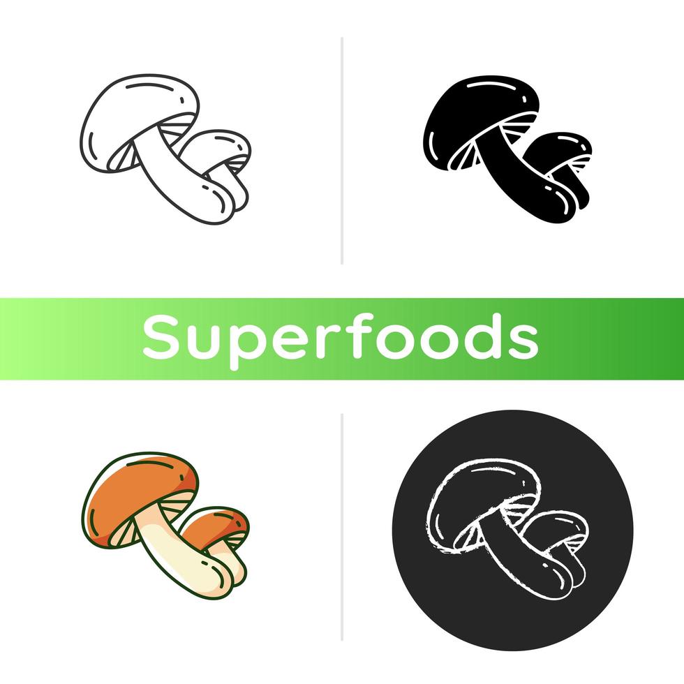 Shiitake mushrooms icon vector