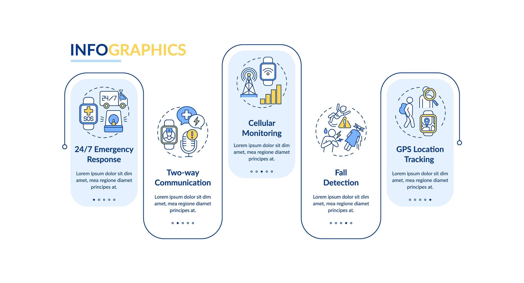 plantilla de infografía de vector de reloj inteligente de monitoreo de salud