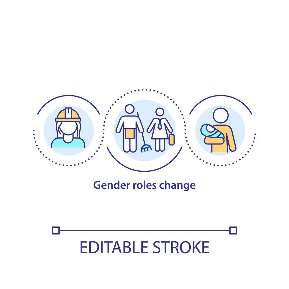 Gender roles change concept icon vector