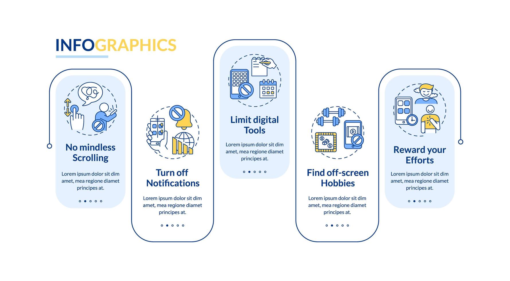 lucha contra la adicción a la pantalla vector plantilla de infografía