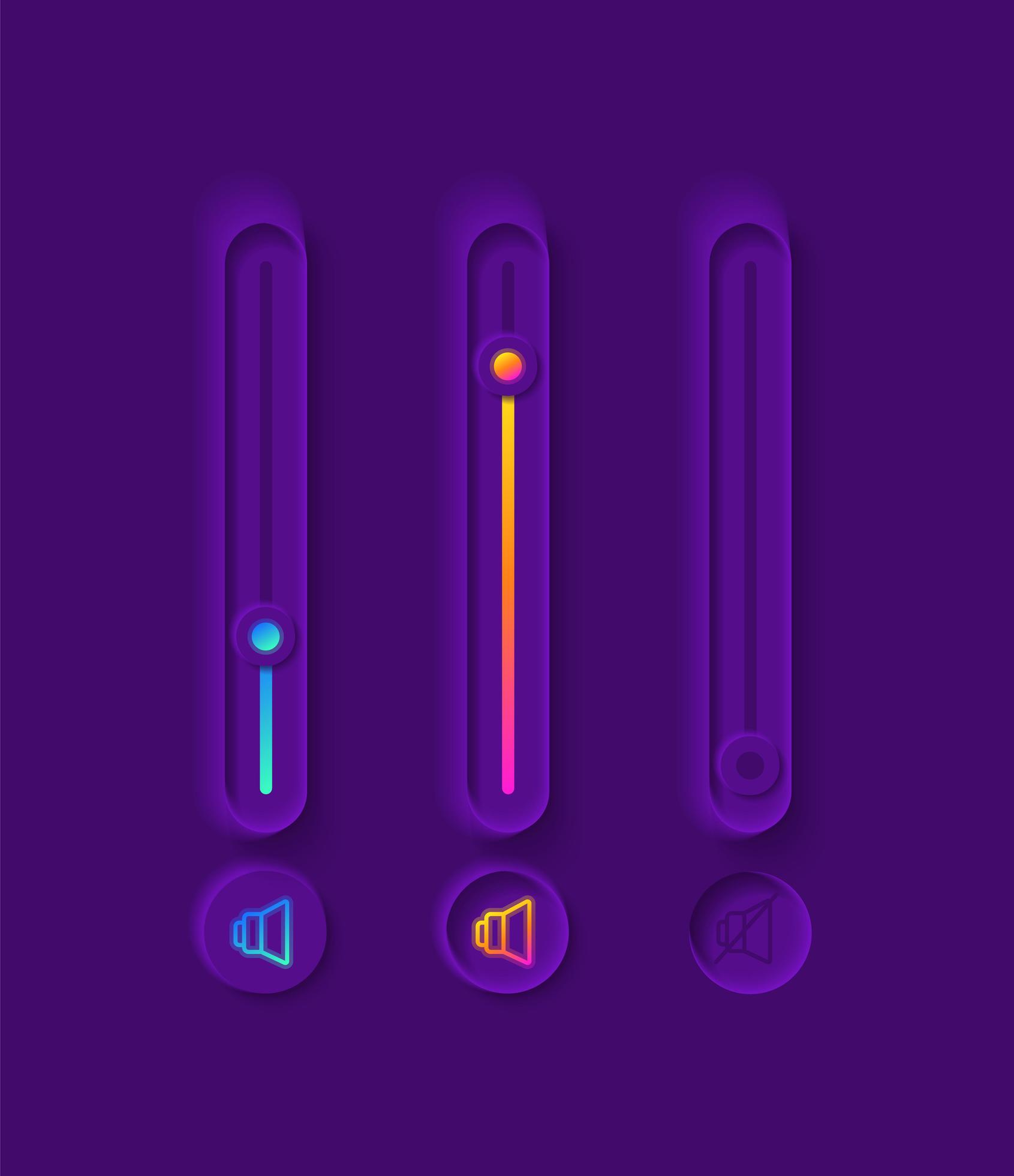 Volume sliders UI elements kit 1938831 Vector Art at Vecteezy