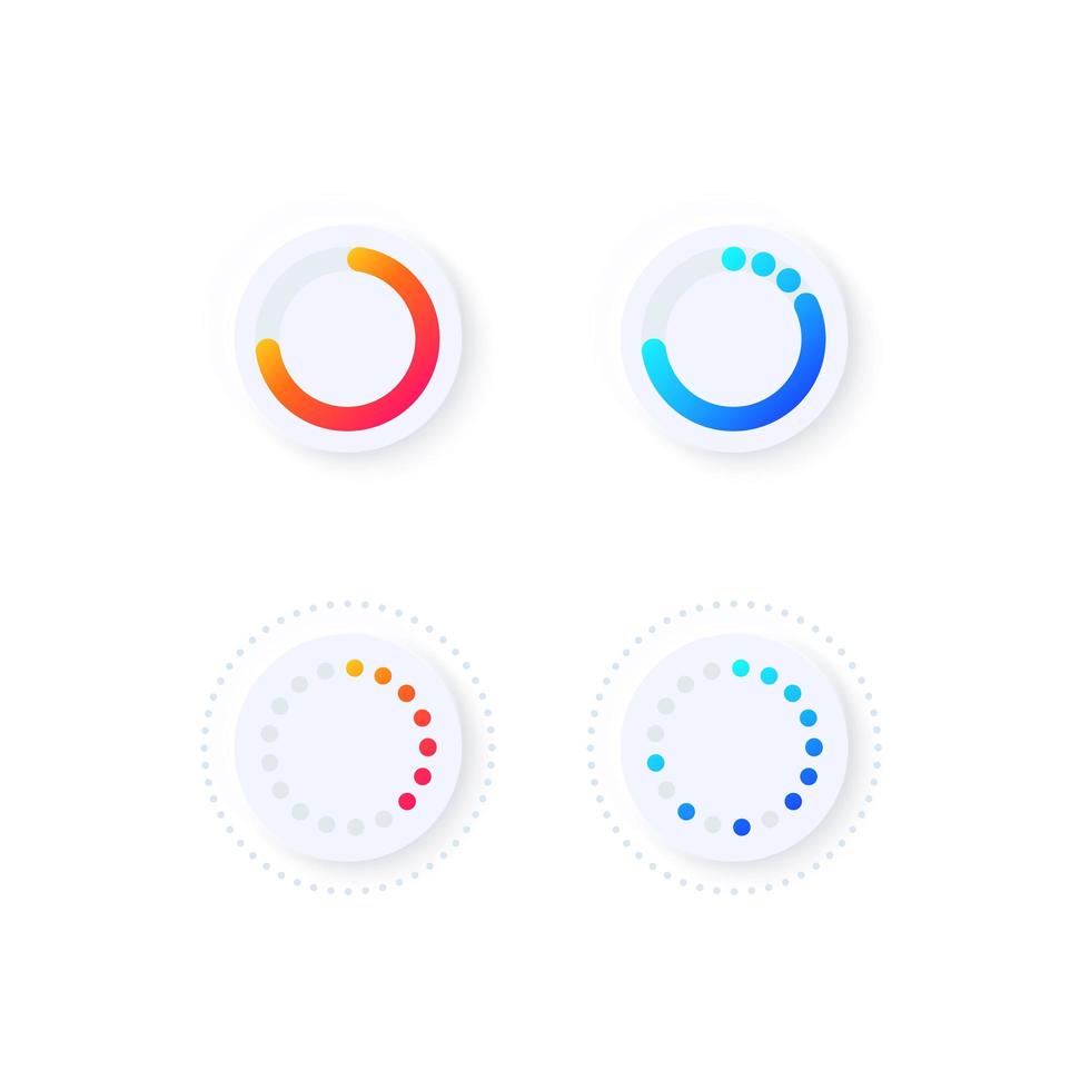 Loader progression UI elements kit vector