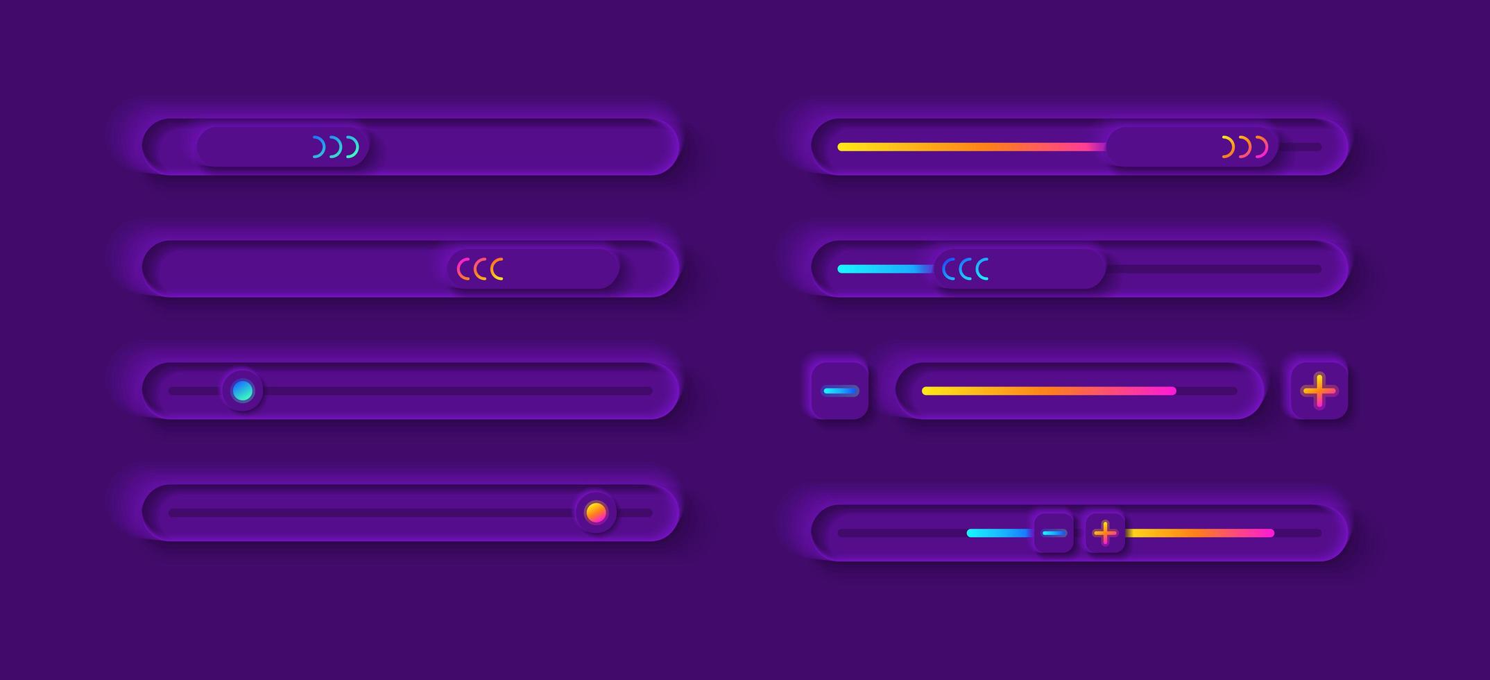 Adjustment panel UI elements kit vector