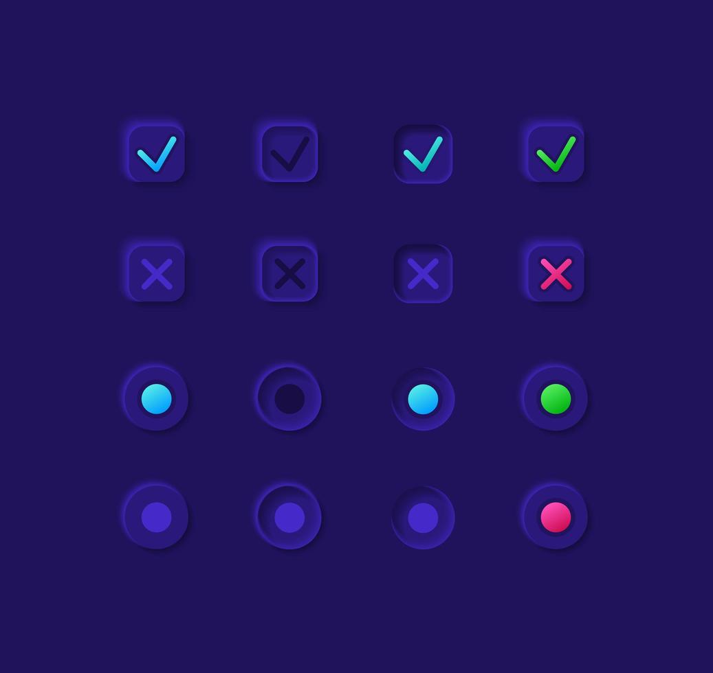 Option boxes UI elements kit vector