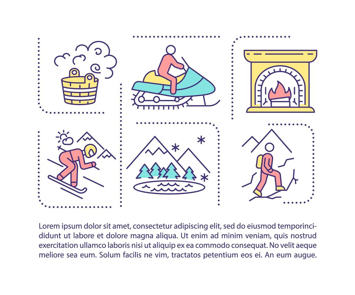 Winter spending time concept icon with text vector