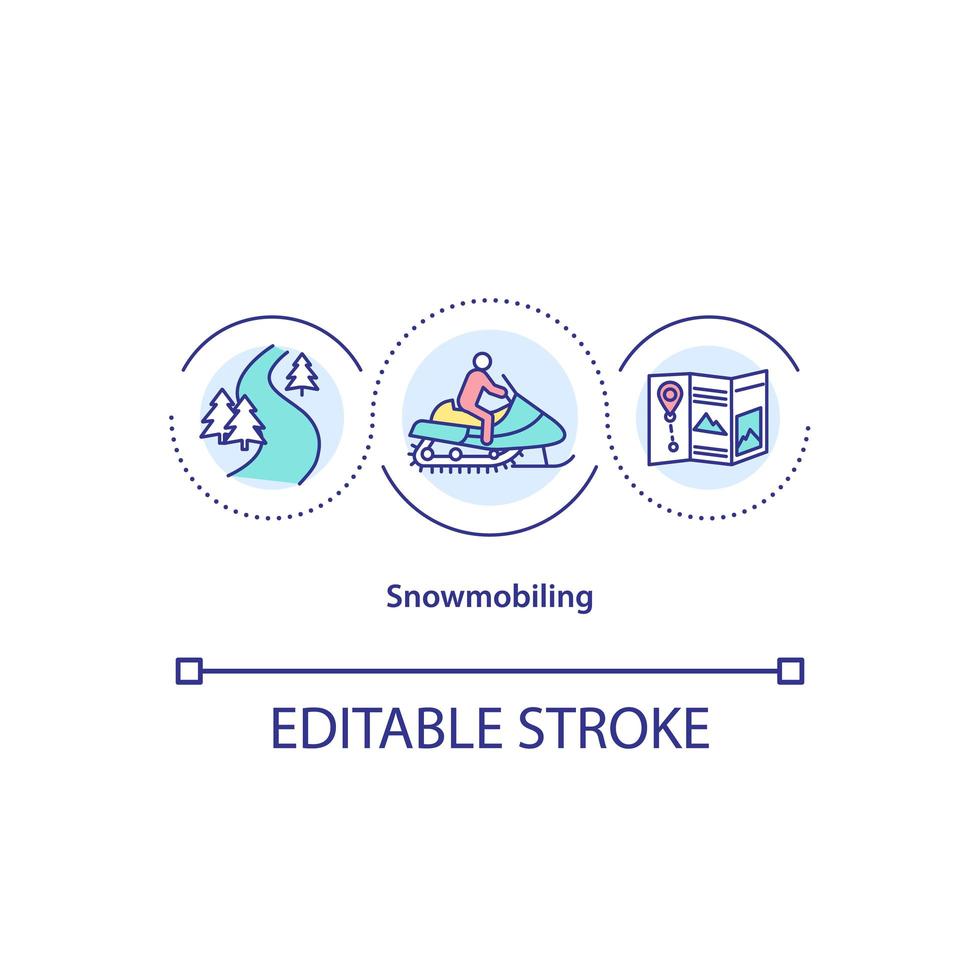 Snowmobiling concept icon vector